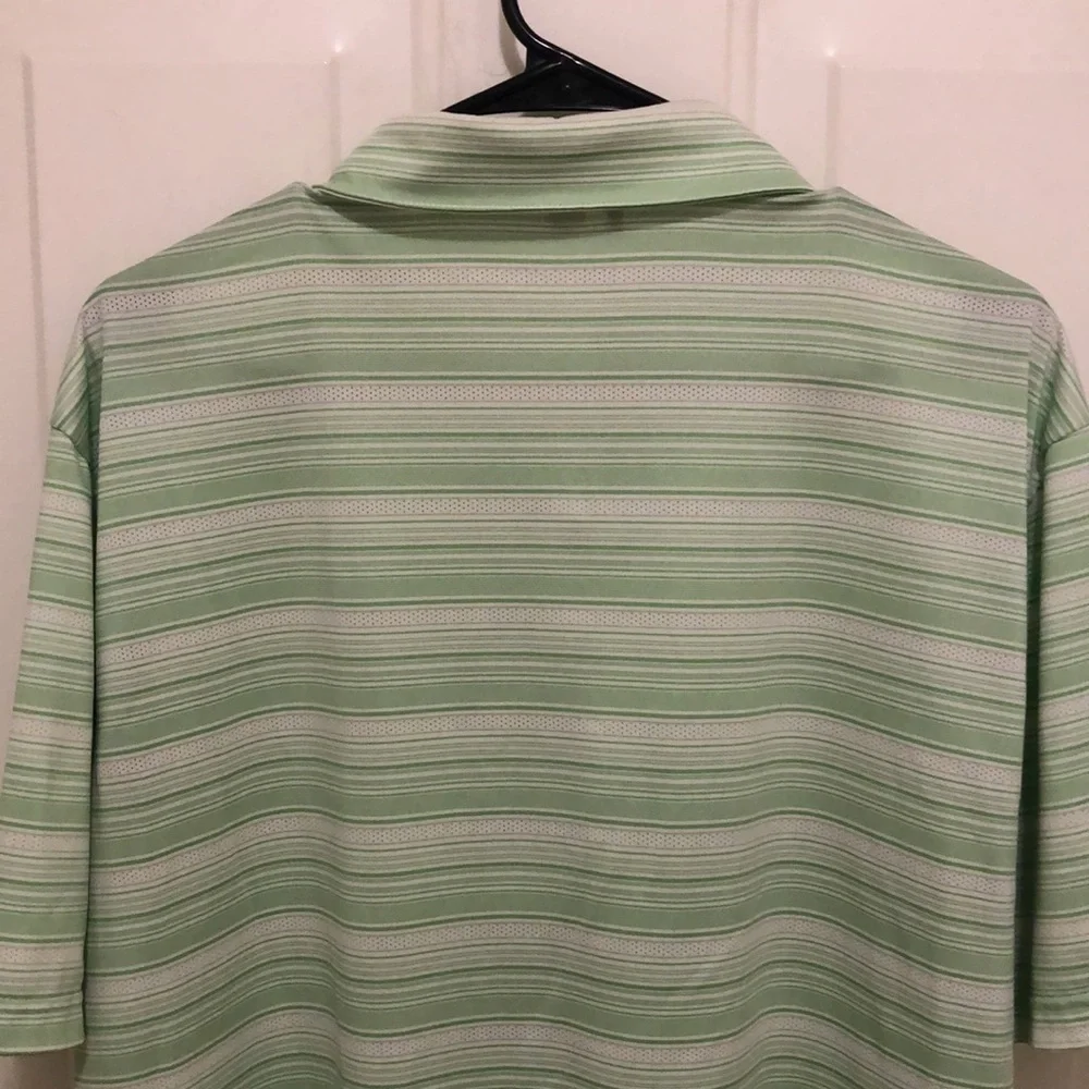 Adidas Green Stripe Golf Polo Shirt Mens XL